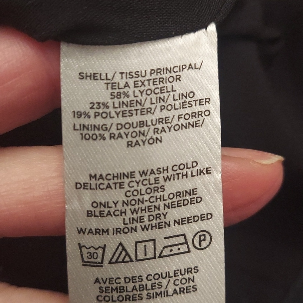 LOFT Black Cargo Lined Linen Blend A-Line Skirt 12 - Picture 11 of 15